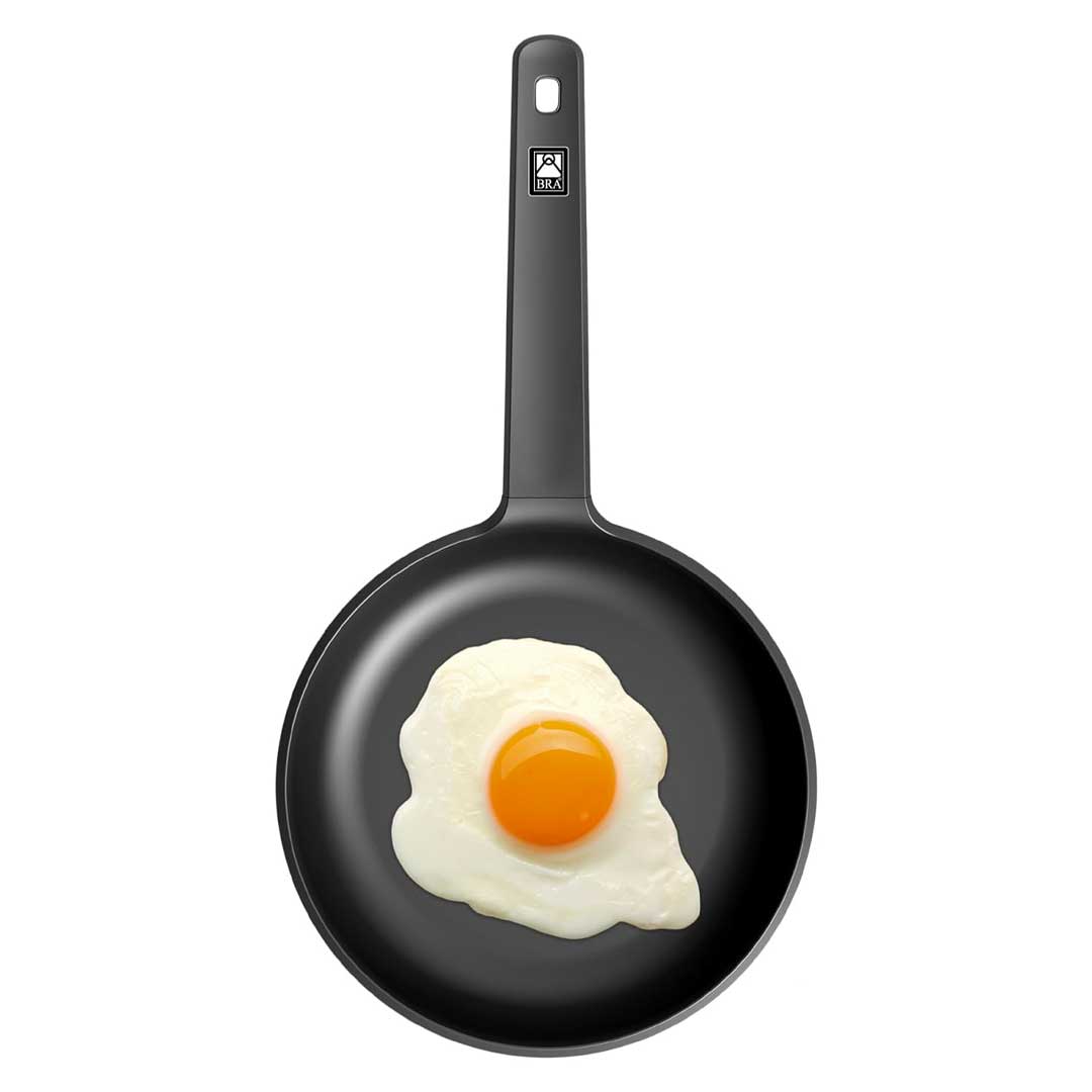 BRA Efficient Non-Stick Deep Frying Pan, in Die-Cast Aluminum, Suitable for Induction Hobs 18/22/26/30 cm
