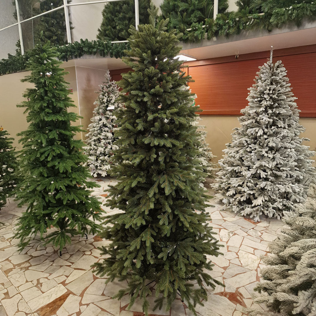 Diana Slim Christmas Tree Various Sizes MIXED SILICONE + PVC 70% + 30% HIGH QUALITY, 210 / 240 CM Height