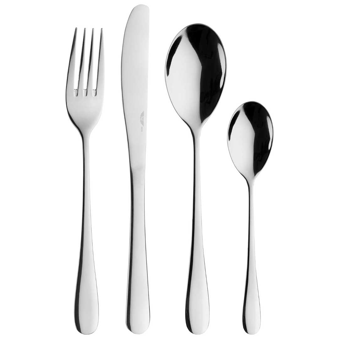 Prima Collection Set da 24 Posate Colore Argento, Acciaio Inox con Scatola Regalo (6 persone)