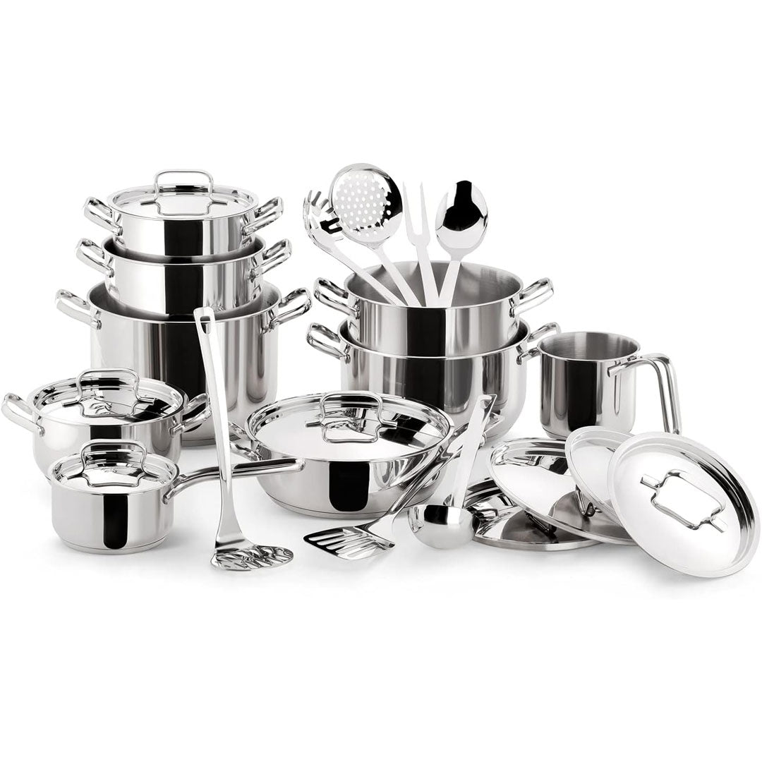 Lagostina Sfiziosa Set di Pentole Induzione, Gas e Forno in Acciaio Inox 18/10, 24 Pezzi, Fondo Lagoseal Plus Triplo Strato,