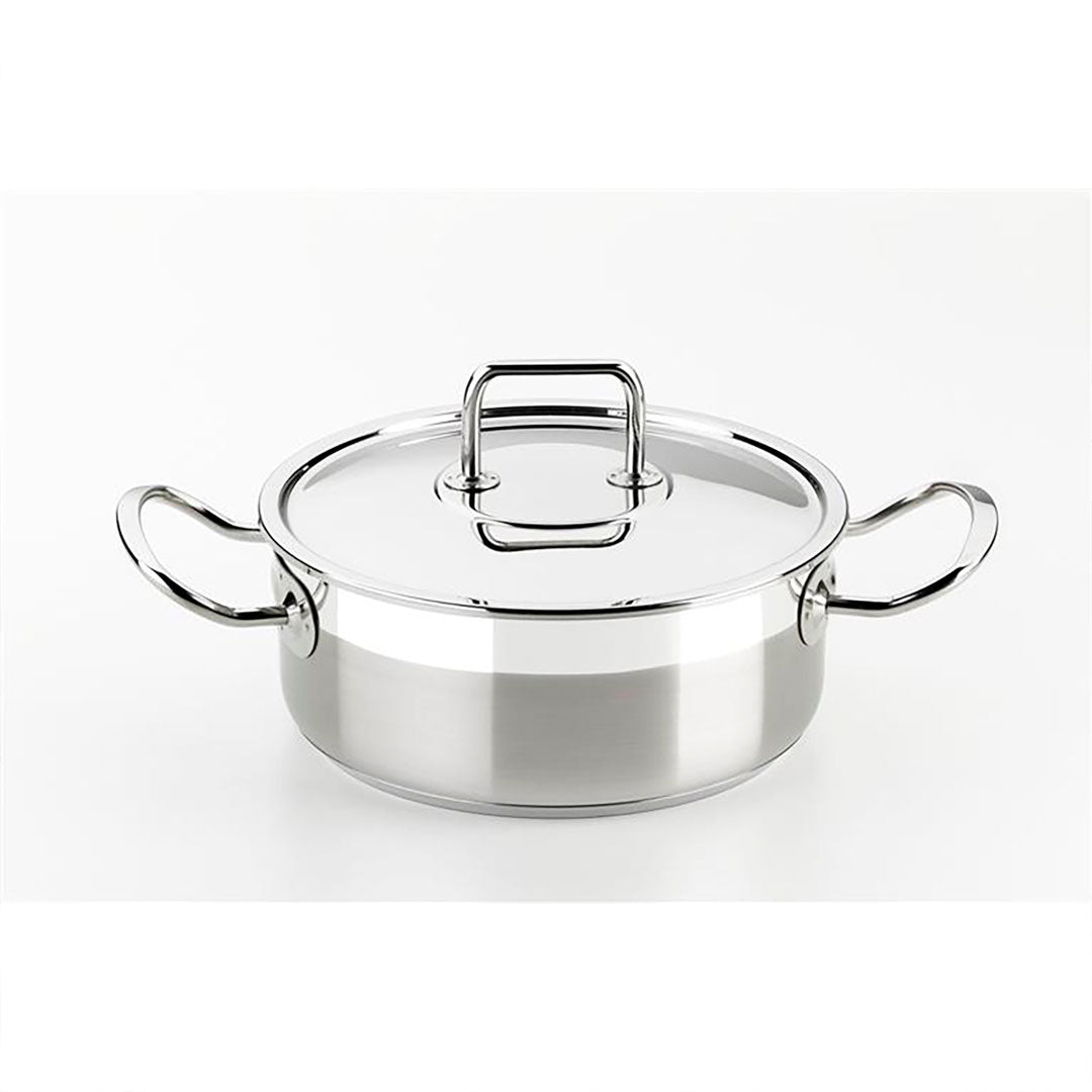 Juego de ollas profesional PINTI INOX 18/10 BRA 5 piezas CON TAPA (TOTAL 9 piezas) TAMBIÉN APTO PARA INDUCCIÓN de 1 a 4 personas
