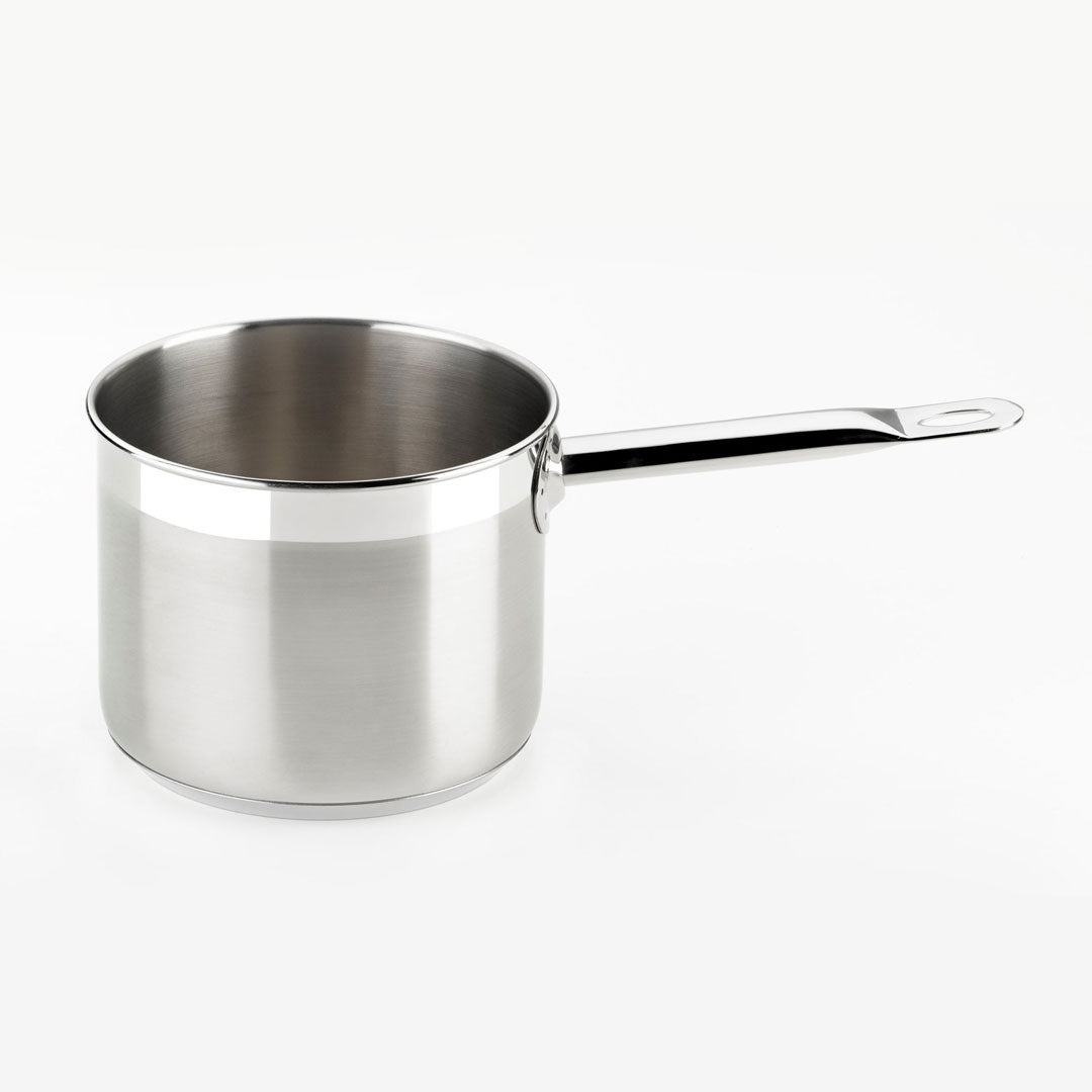 Juego de ollas profesional PINTI INOX 18/10 BRA 8 piezas CON TAPA (TOTAL 13 PIEZAS) triple fondo TAMBIÉN PARA INDUCCIÓN APTO PARA 1 A 6 PERSONAS