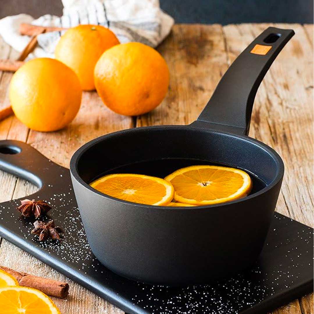 BRA Efficient Low Saucepan 1 Handle, Non-Stick, Suitable for All Types of Hobs, Including Induction, Aluminium, 16 cm
