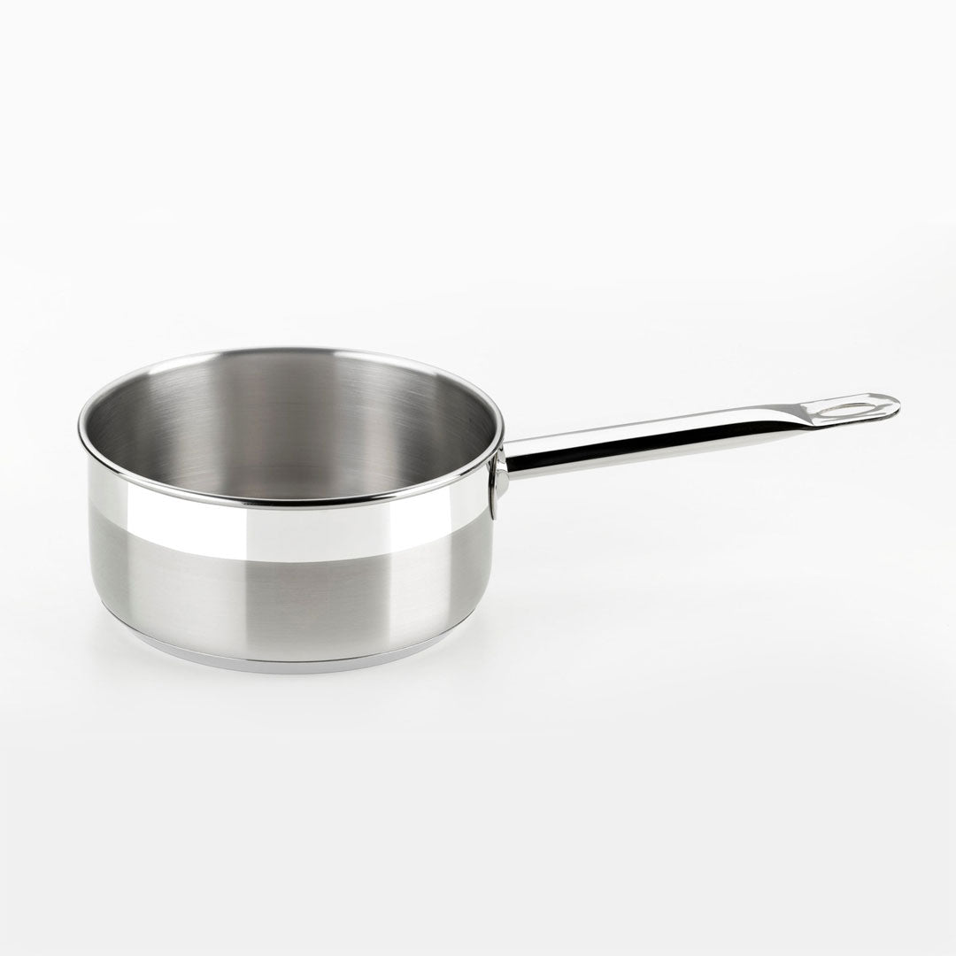 Juego de ollas profesional PINTI INOX 18/10 BRA 8 piezas CON TAPA (TOTAL 13 PIEZAS) triple fondo TAMBIÉN PARA INDUCCIÓN APTO PARA 1 A 6 PERSONAS