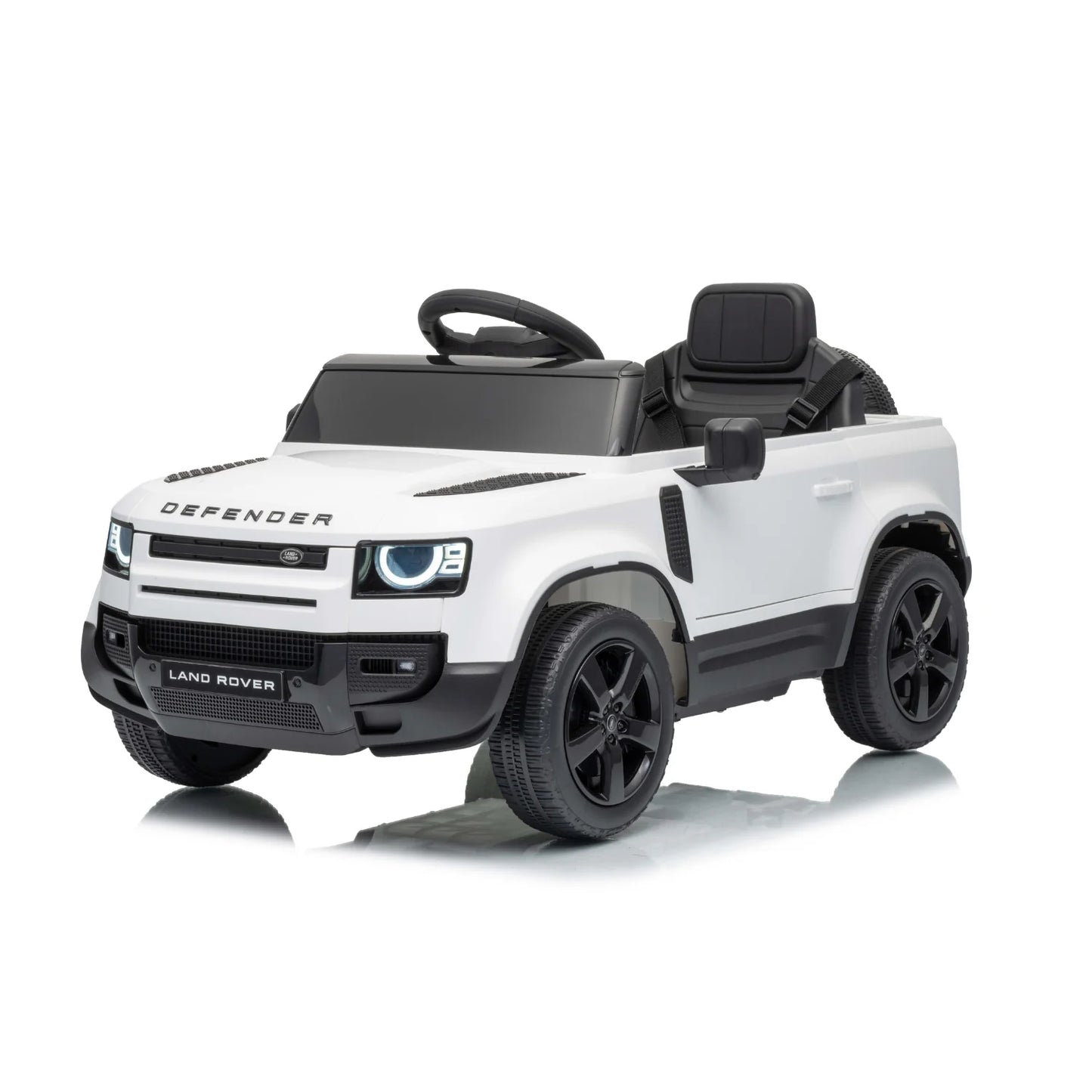 Land Rover Defender Small Auto Elettrica per Bambini 12V con Telecomando Parentale – Sedile in Pelle, Luci LED, Porte Apribili e Sospensioni
