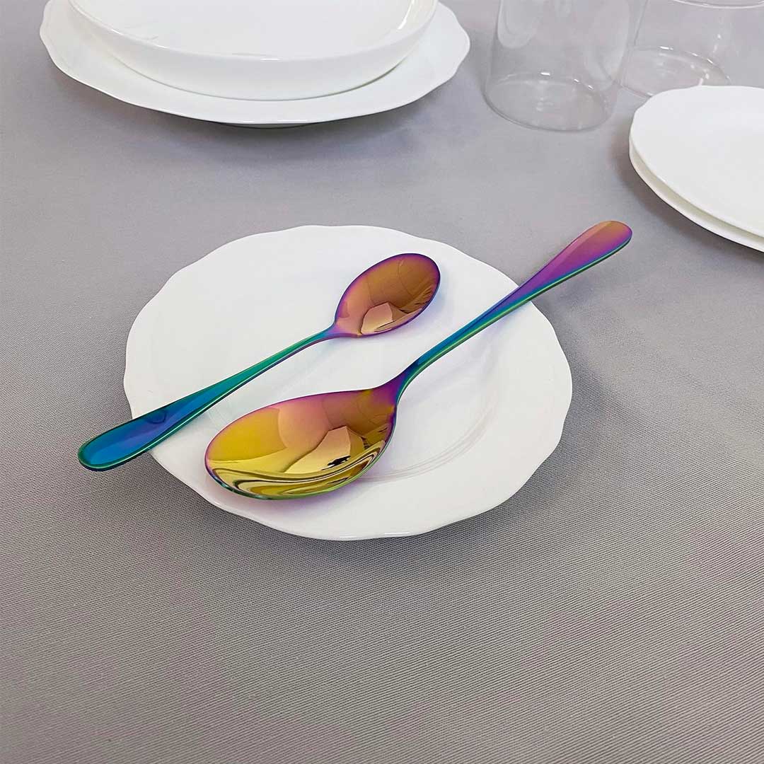 Prima Collection Set da 24 Posate Serie Dream Rainbow, Acciaio Inox con Scatola Regalo (6 persone)