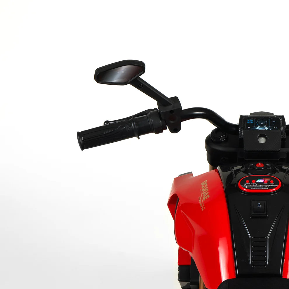 Moto da Corsa Elettrica “RacerX 12V” per Bambini – Luci LED, Suoni e Sedile in Pelle
