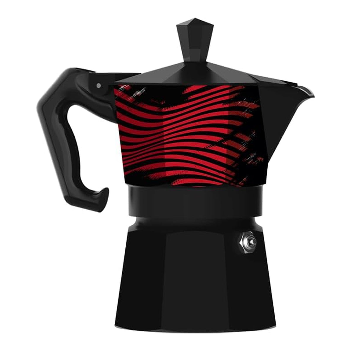 Bialetti Moka Express Milan 3 Tazze – Caffettiera Originale AC Milan Rossonera in Alluminio con Design a Strisce – Edizione Speciale da Collezione, Idea Regalo Tifosi Milan