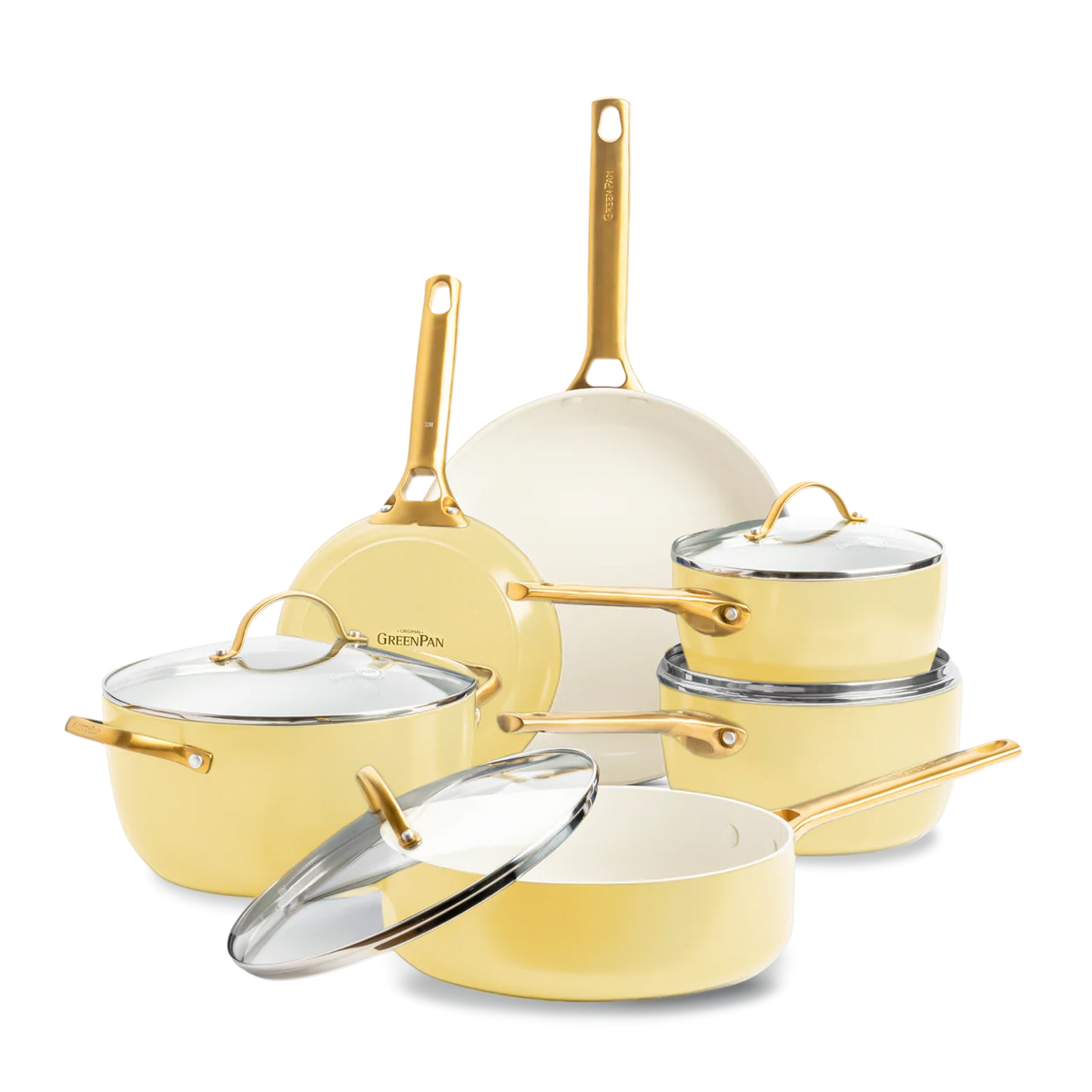 GreenPan Batteria Padova 10 pezzi Set Pentole Antiaderenti Ceramica anche Induzione Thermolon™ Senza PFAS PFOA