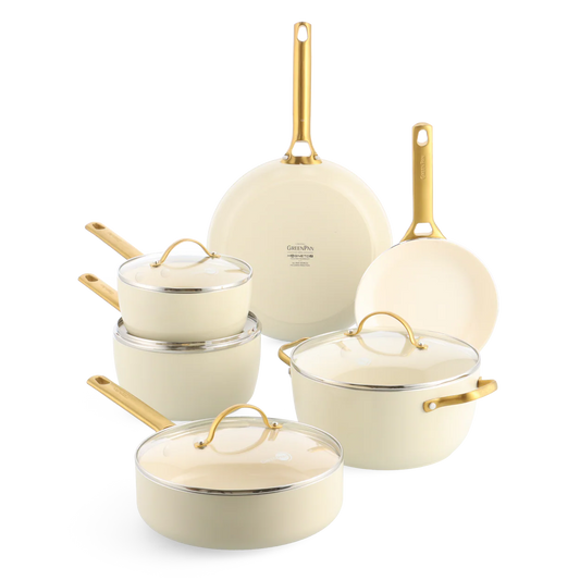 GreenPan Batteria Padova 10 pezzi Set Pentole Antiaderenti Ceramica anche Induzione Thermolon™ Senza PFAS PFOA