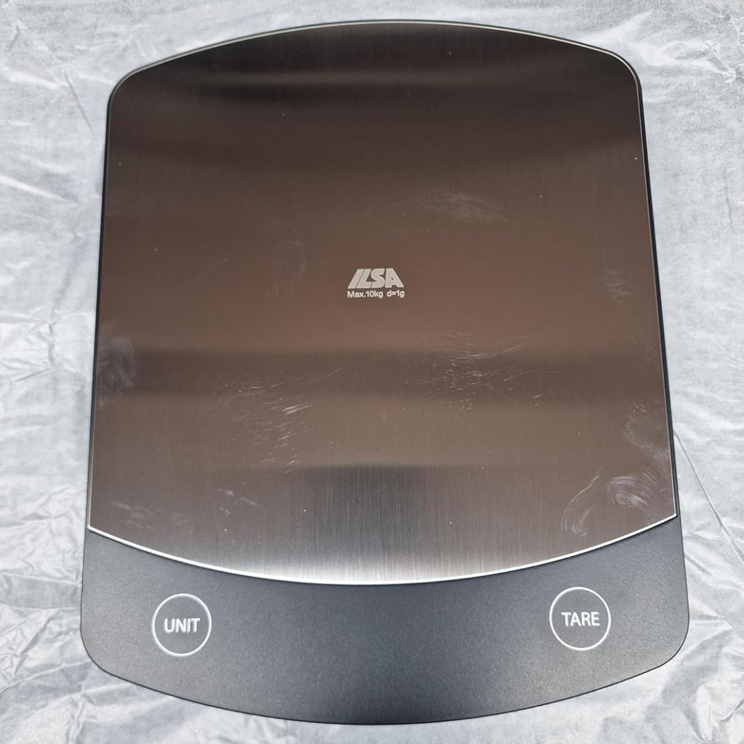 ILSA Bilancia digitale da cucina professionale in acciaio 18/10 da 10 Kg con divisione 1 grammo