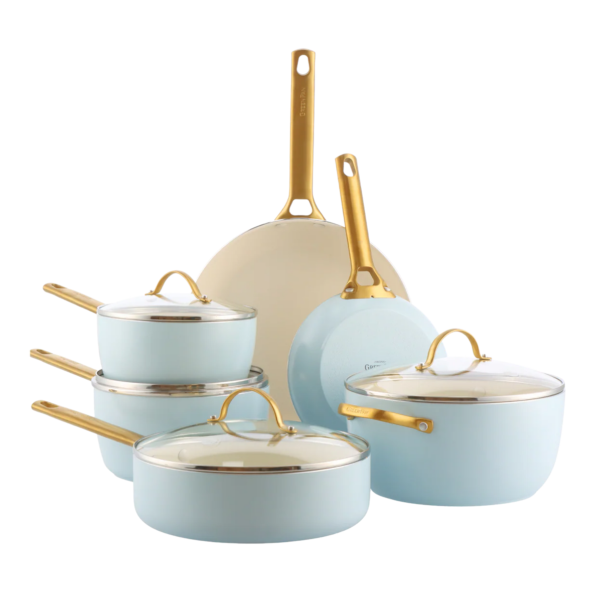GreenPan Batteria Padova 10 pezzi Set Pentole Antiaderenti Ceramica anche Induzione Thermolon™ Senza PFAS PFOA