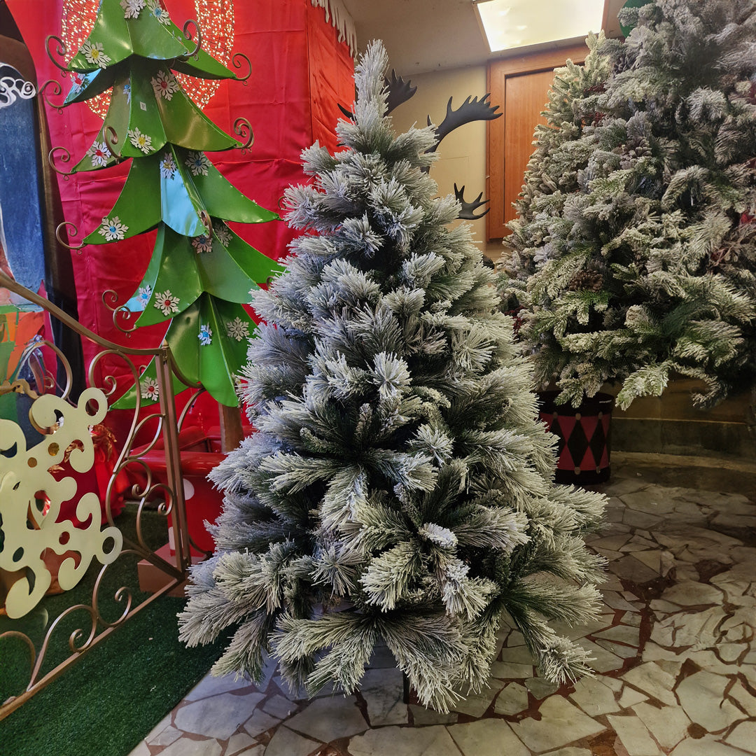 Albero di Natale Varie Dimensioni Aprica Innevato PVC Alta Qualità 150 / 180 / 210 / 240 cm Altezza