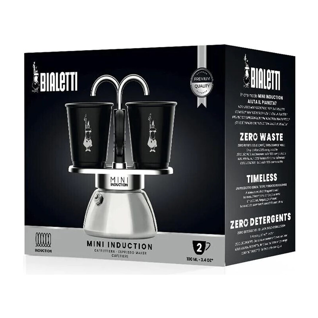 Mini Express Bialetti Induction + 2 Tazze - Design Innovativo per un Espresso Perfetto