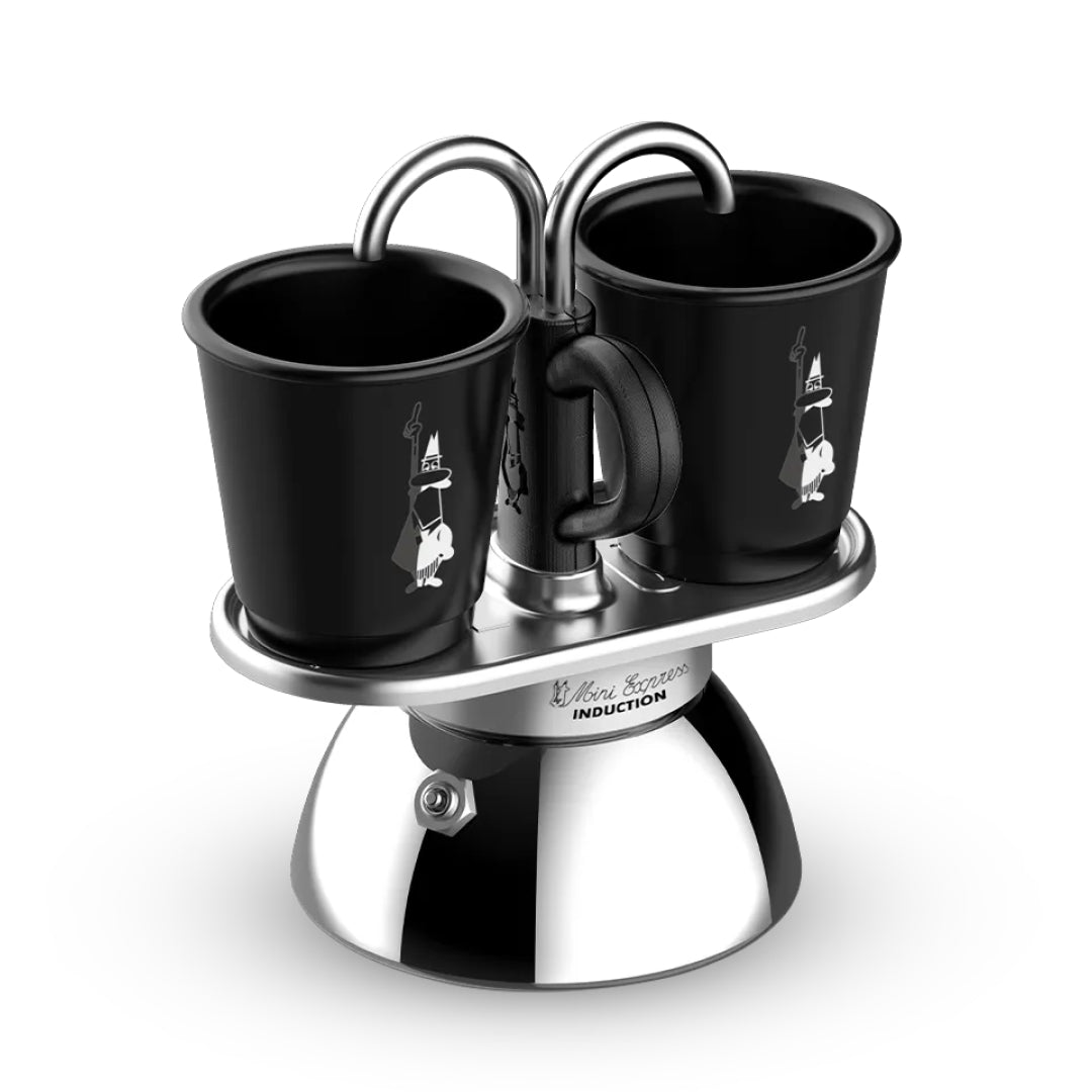 Mini Express Bialetti Induction + 2 Tazze - Design Innovativo per un Espresso Perfetto