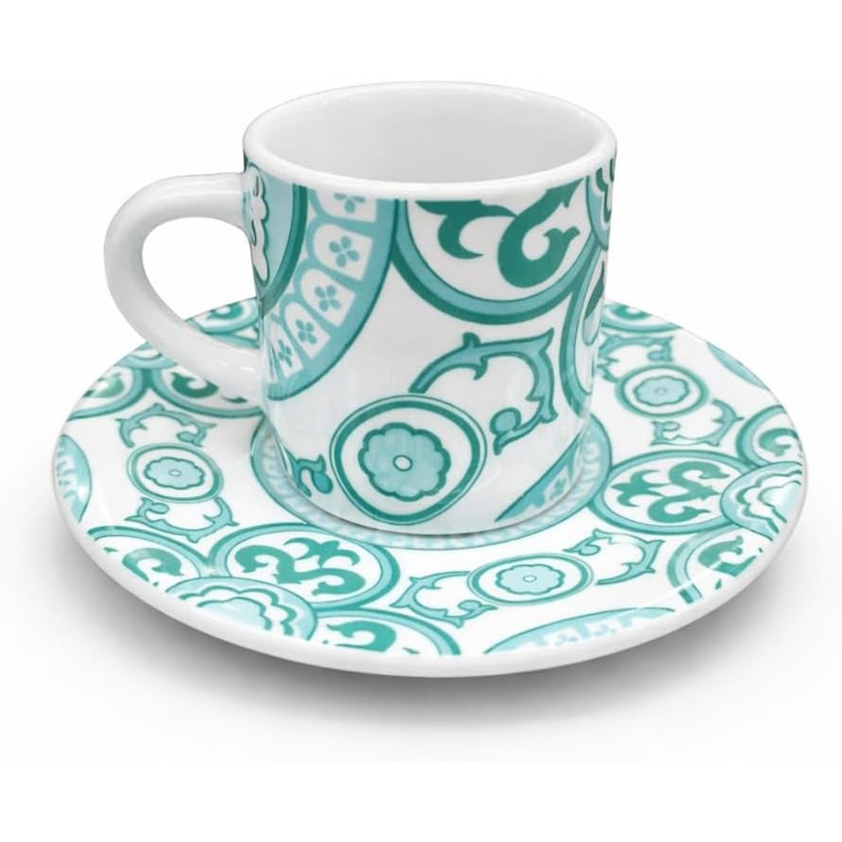 Bialetti Set 4 Tazzine Espresso con Piattino Sunset Infinity in Porcellana Colorata