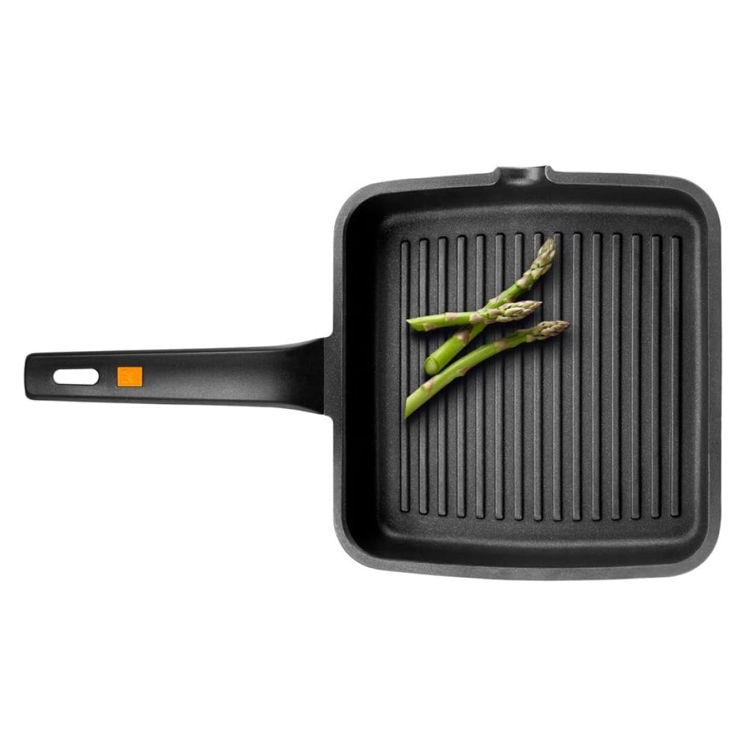 BRA Efficient - Sartén Grill Antiadherente, Aluminio, Negro, Diámetro 28 cm