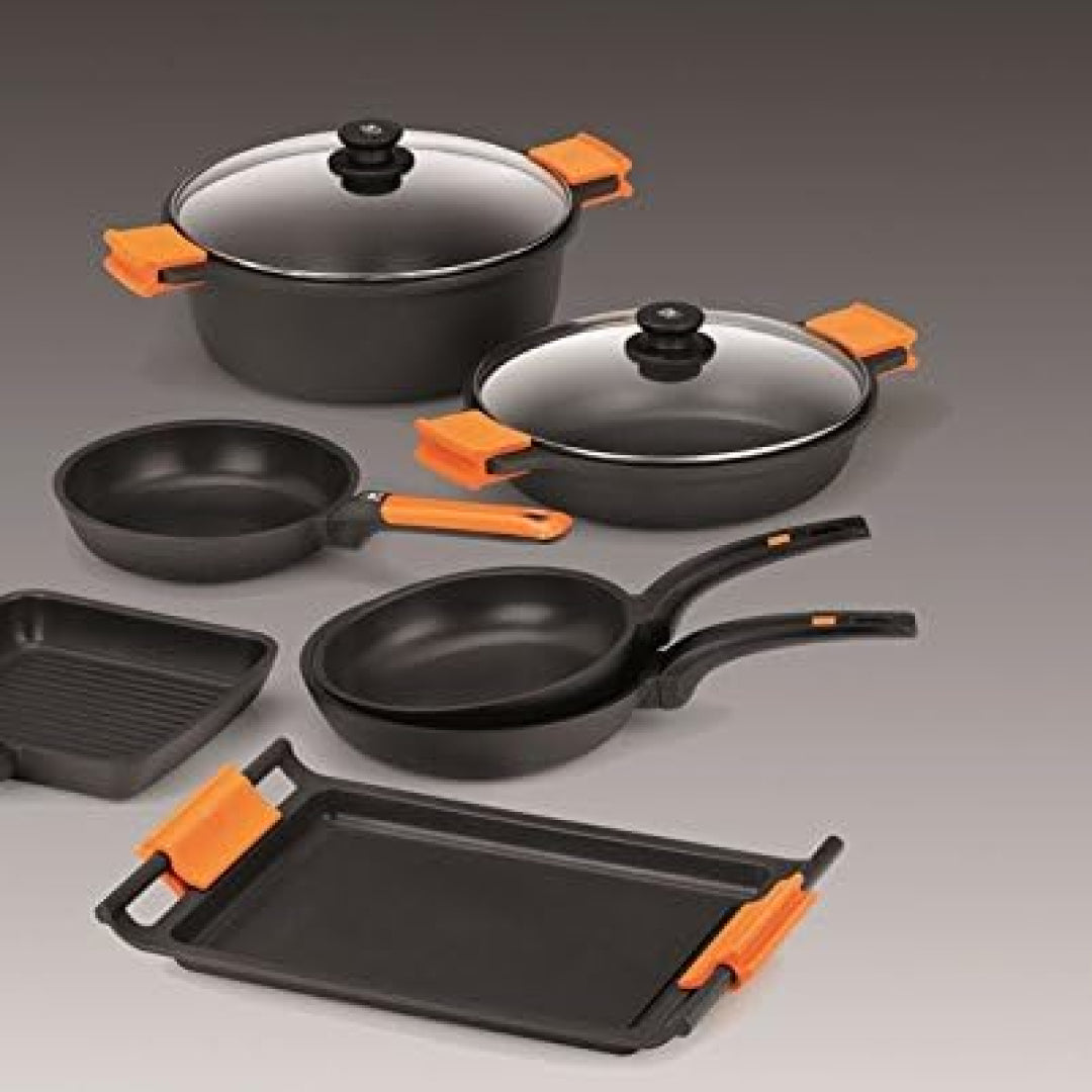 BRA Efficient Padella Fonda WOK 1 Manico Antiaderente, in Alluminio Pressofuso, Adatta Ai Piani Cottura a Induzione, Nero