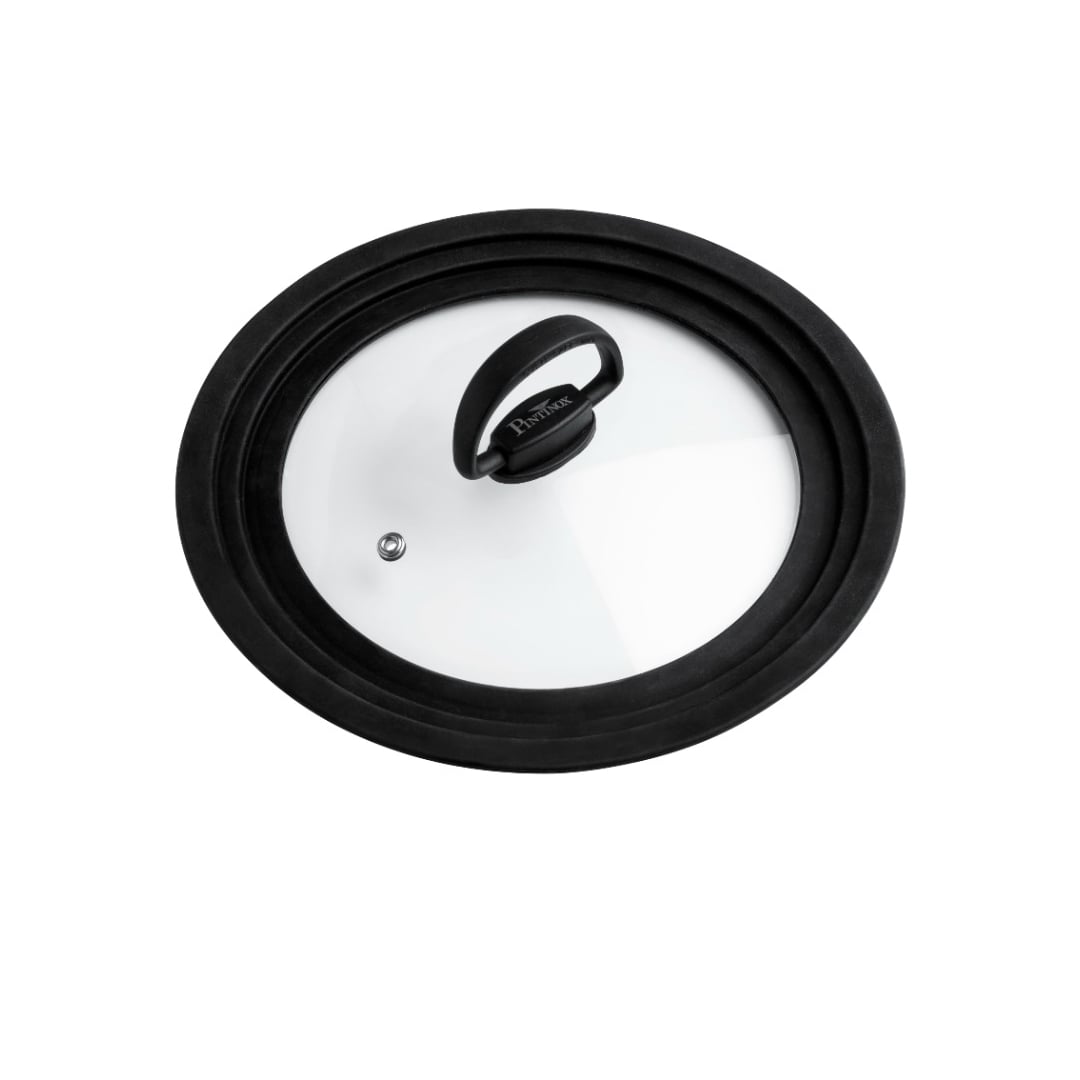 Universal Glass and Silicone Lid Pintinox Made in Italy 2 Sizes Available with 18/10 Stainless Steel Vent Valve