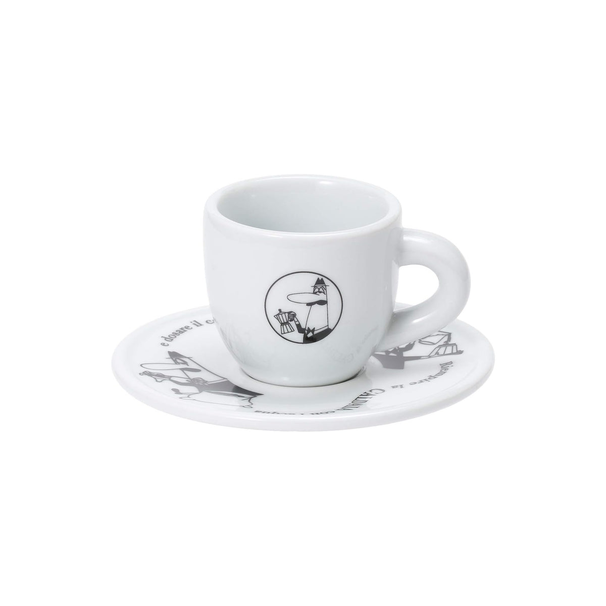 Bialetti Set 4 Tazzine Moka Carosello con Piattini – Tazzine Espresso Bar in Porcellana Decorata Lavabili Lavastoviglie Idea Regalo
