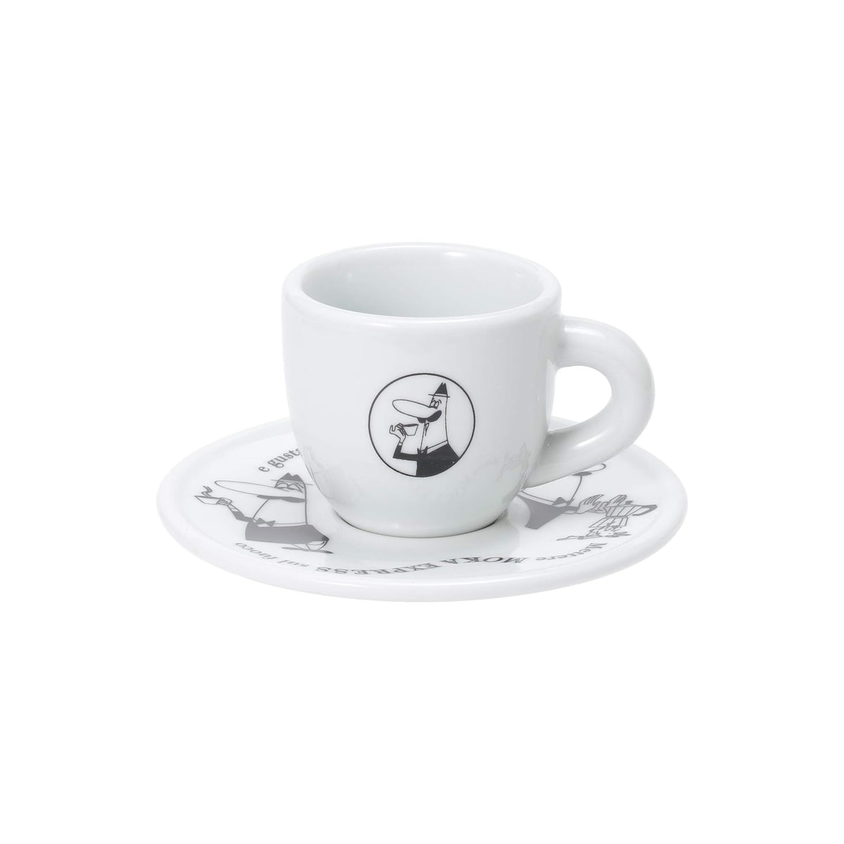 Bialetti Set 4 Tazzine Moka Carosello con Piattini – Tazzine Espresso Bar in Porcellana Decorata Lavabili Lavastoviglie Idea Regalo