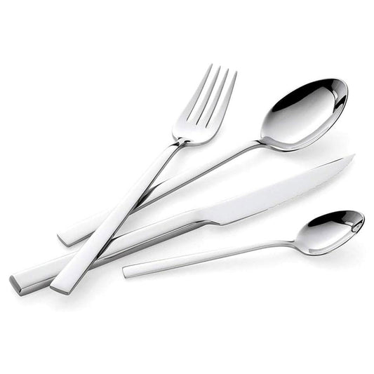 Lagostina Giada Juego de Cubiertos de Acero Inoxidable 18/10 para 6 Personas, 24 Piezas, con 6 Tenedores, 6 Cuchillos de Mesa, 6 Cucharas, 6 Cucharas de café, Grosor 3,5 mm, Acabado Pulido Espejo