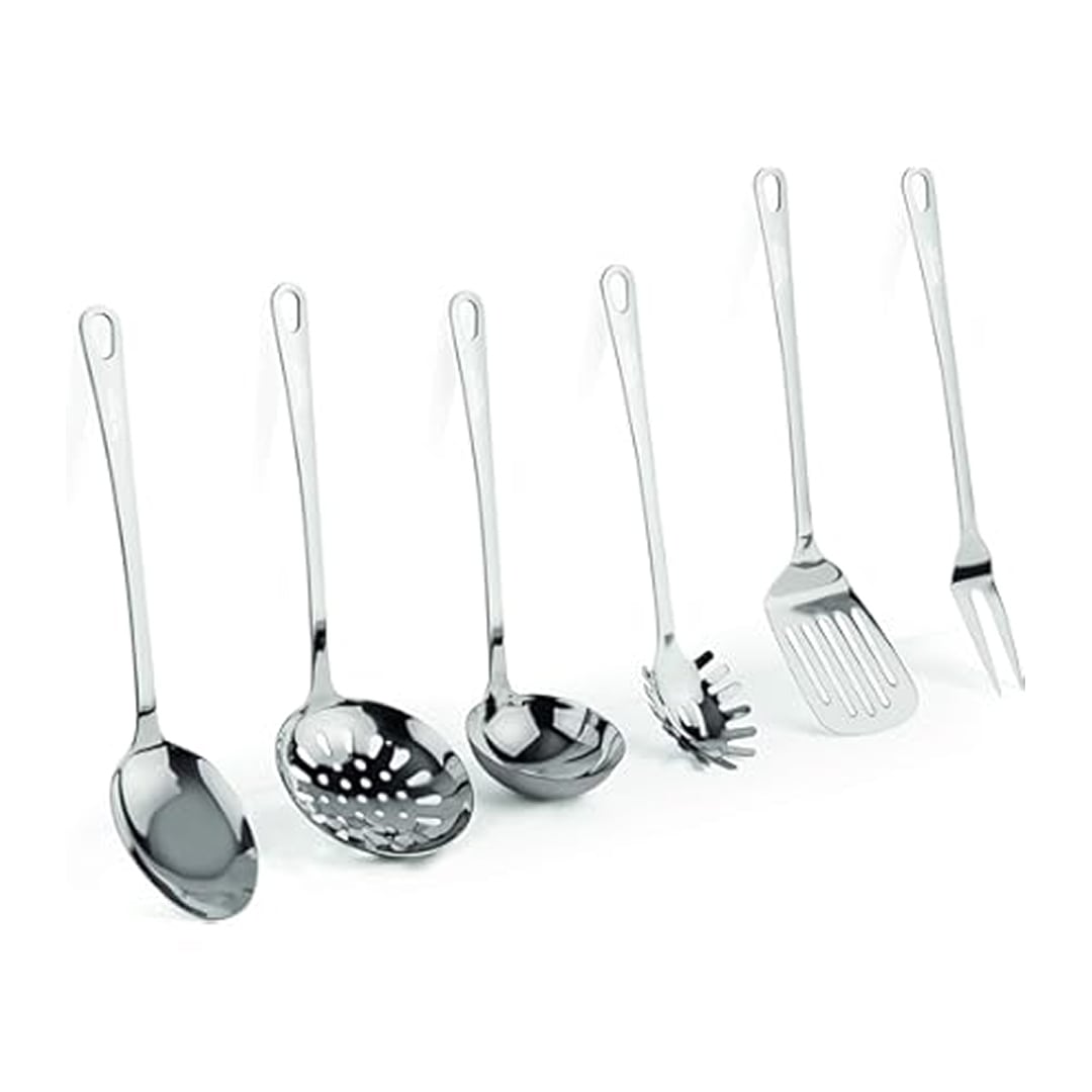 Lagostina Grancucina Mestoli + Porta Utensili Con 7 Accessori In Acciaio Inox 18/10
