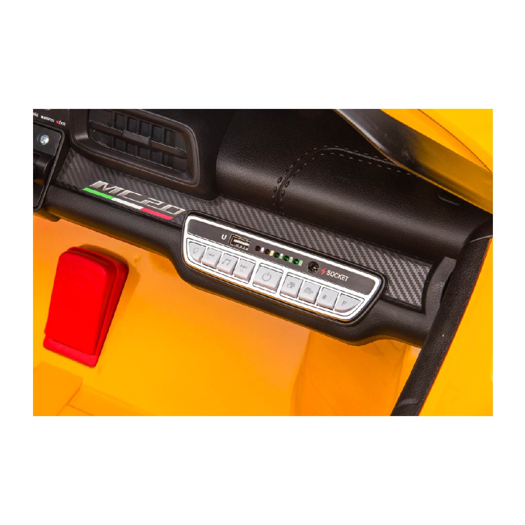 Maserati MC20 Macchina Elettrica per Bambini 12v 2 Posti Extralarge con TV Touch Screen