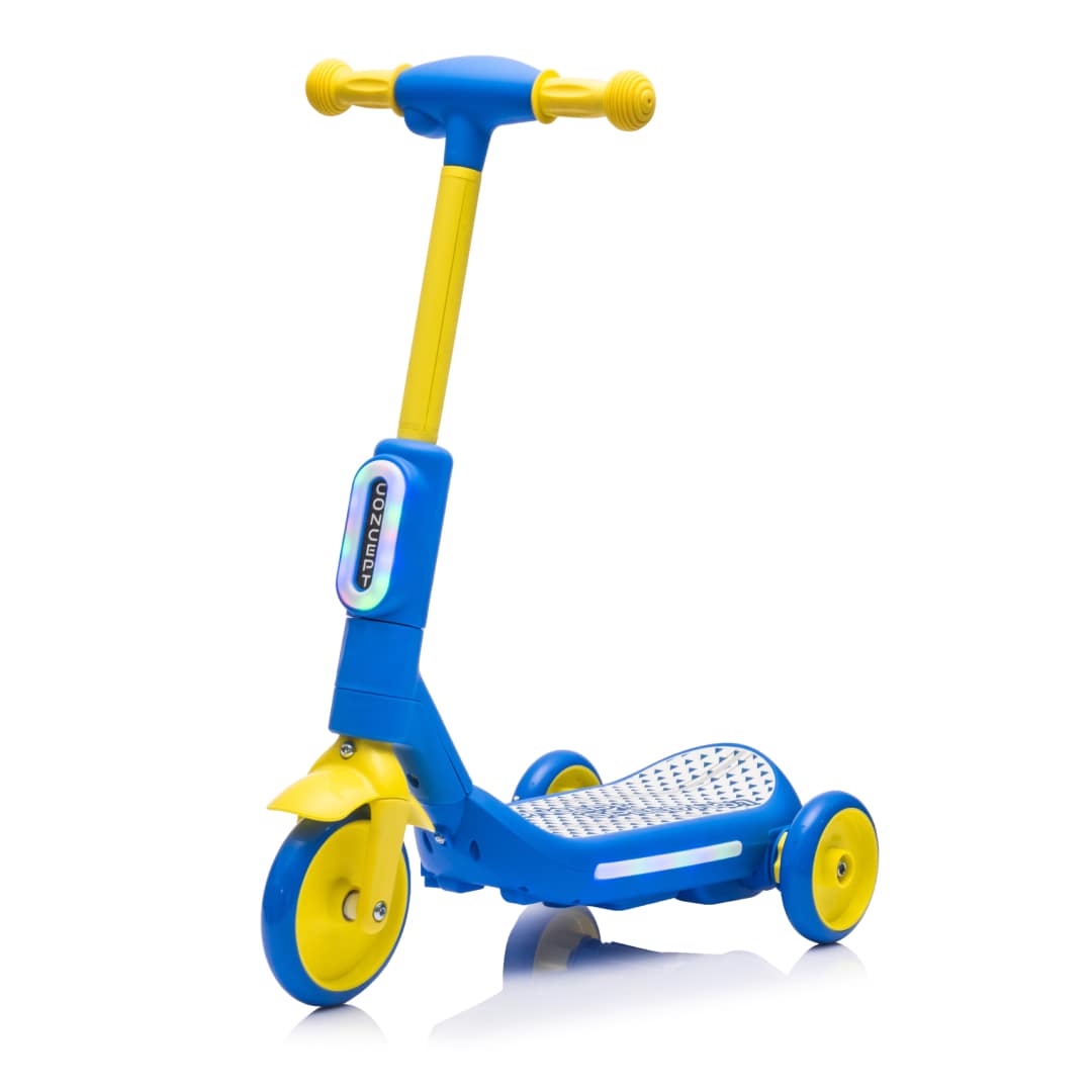 Monopattino Deluxe Elettrico per Bambini + Casco e Ginocchiere Luci a led