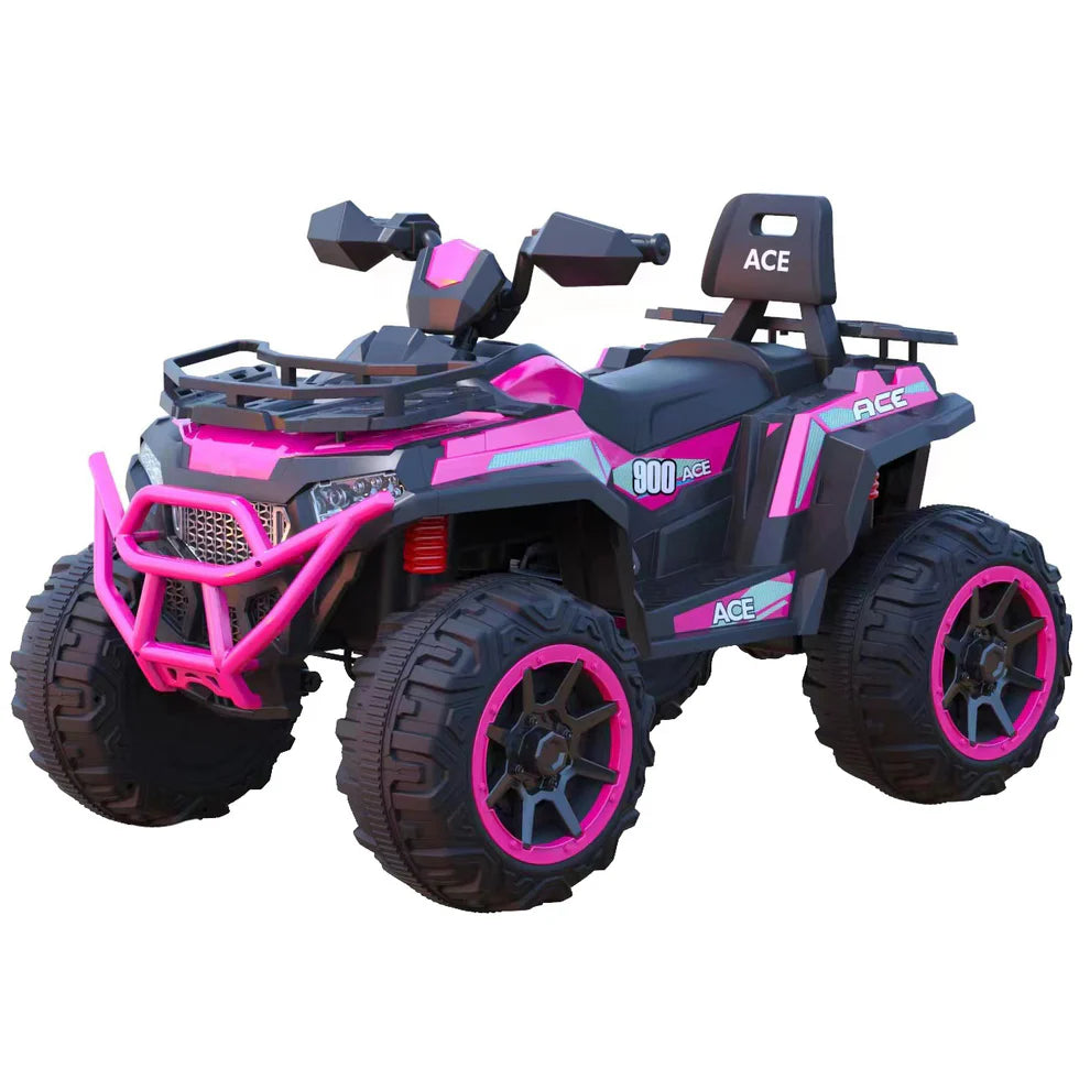 Quad Big Mambo 12V per Bambini – Con Sedile in Pelle, Luci LED e MP3