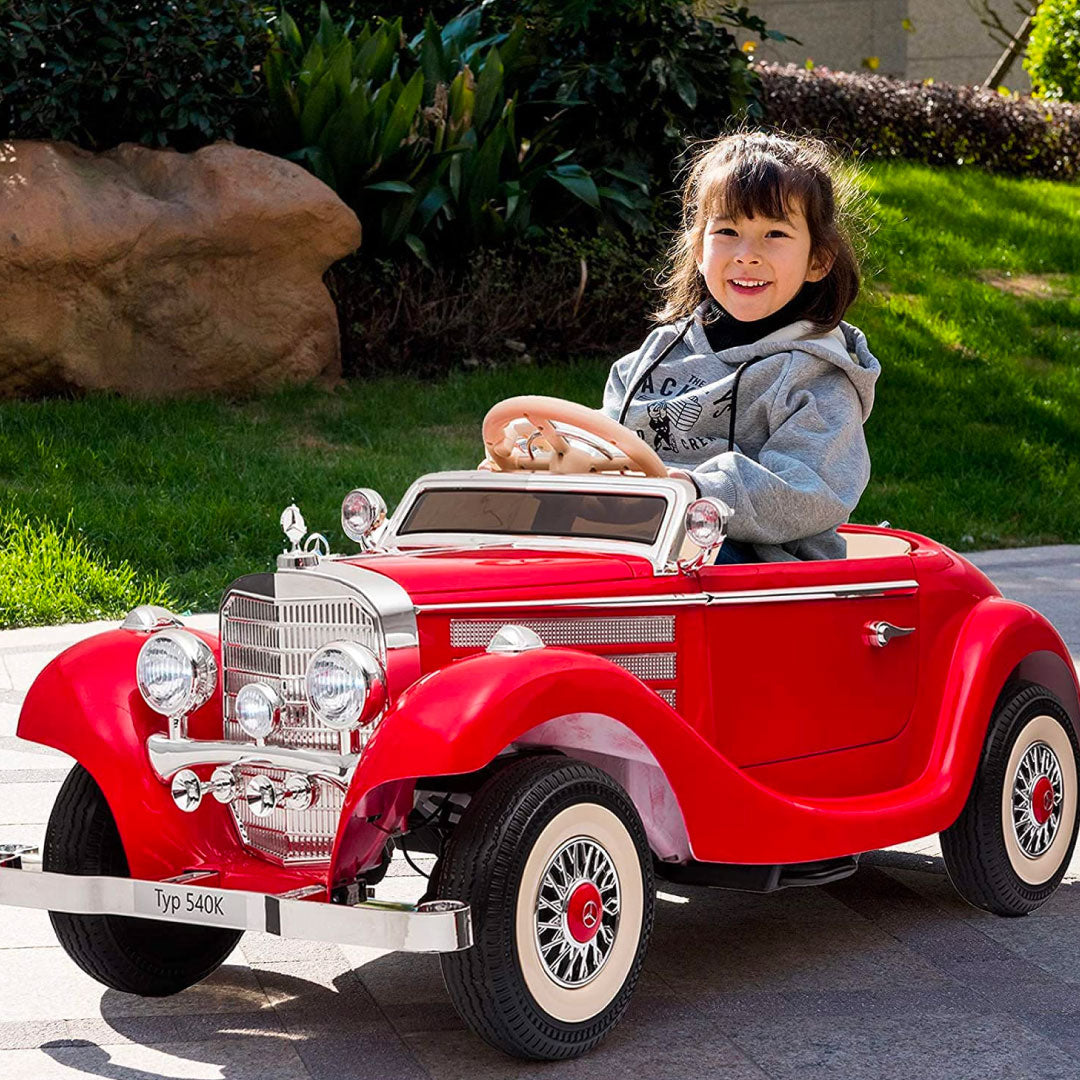 Mercedes Benz Epoca 540K Macchina Elettrica per Bambini 12v FULL OPTIONAL RUOTE IN GOMMA 4X4