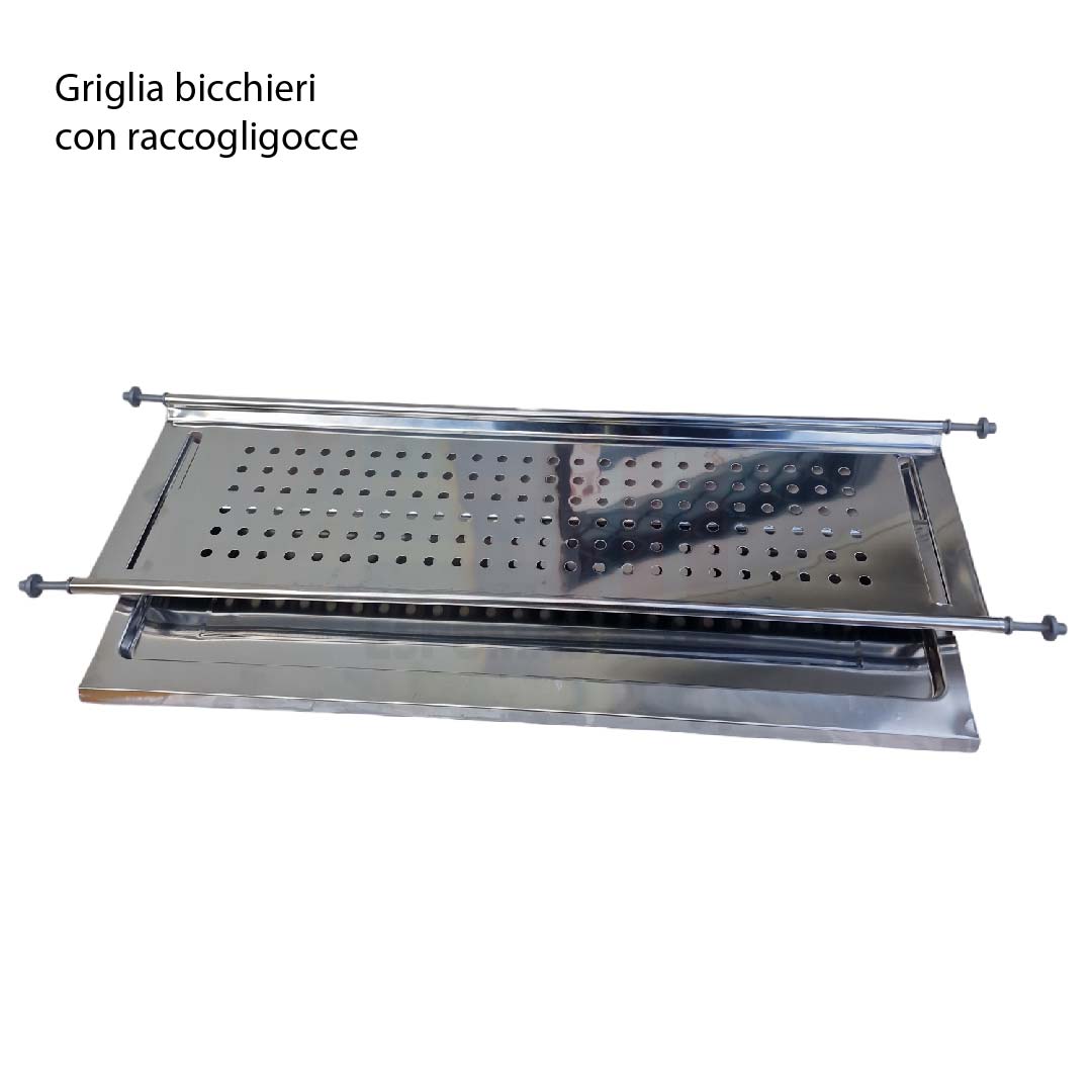 Scolapiatti Acciaio Inox ad Incasso con Raccogli Gocce Varie Misure 56 66 76 86 cm