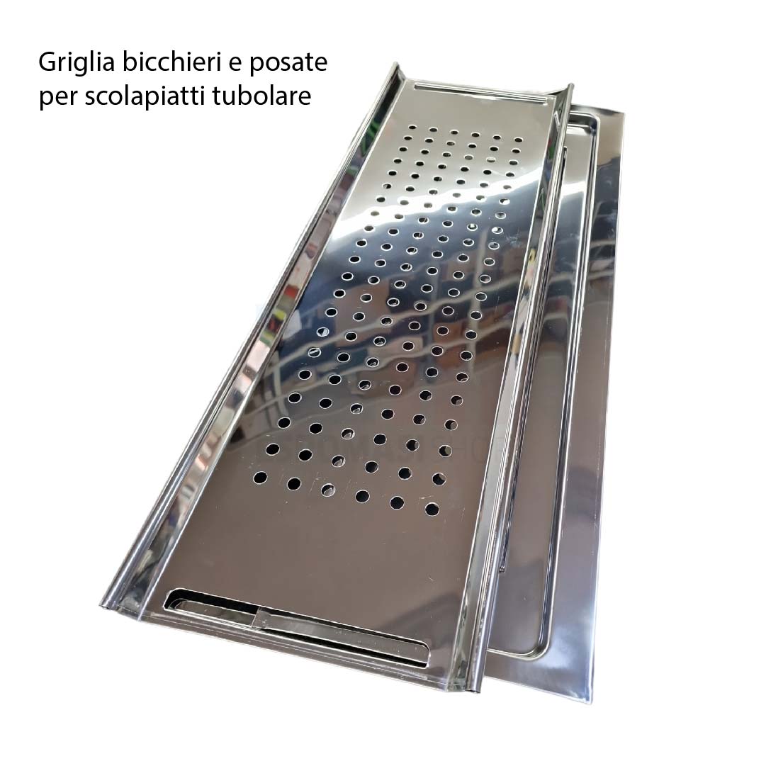 Escurreplatos de pie o de pared en acero inoxidable AISI 430, varias dimensiones 40 50 60 70 80 cm