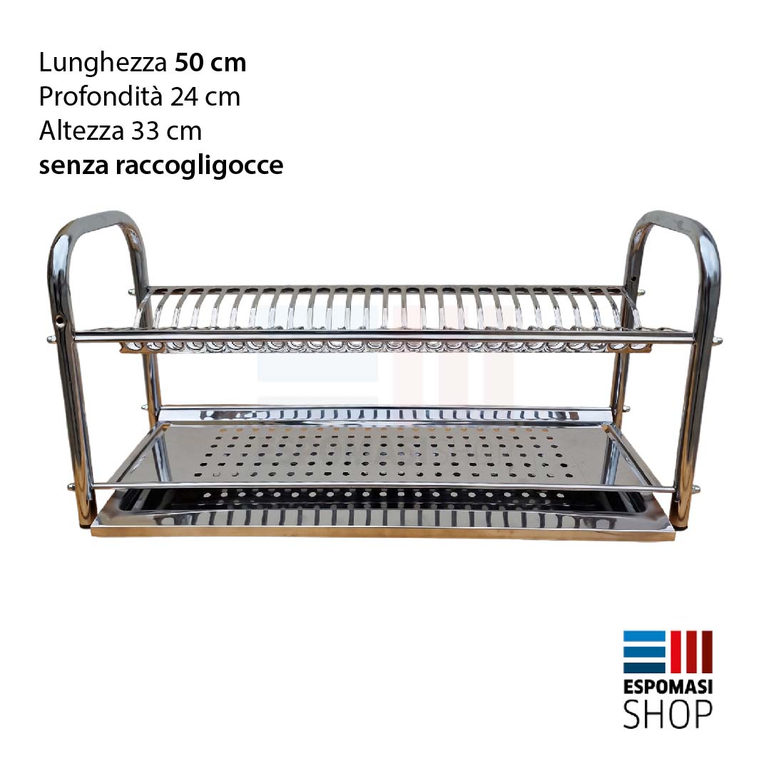Escurreplatos de pie o de pared en acero inoxidable AISI 430, varias dimensiones 40 50 60 70 80 cm