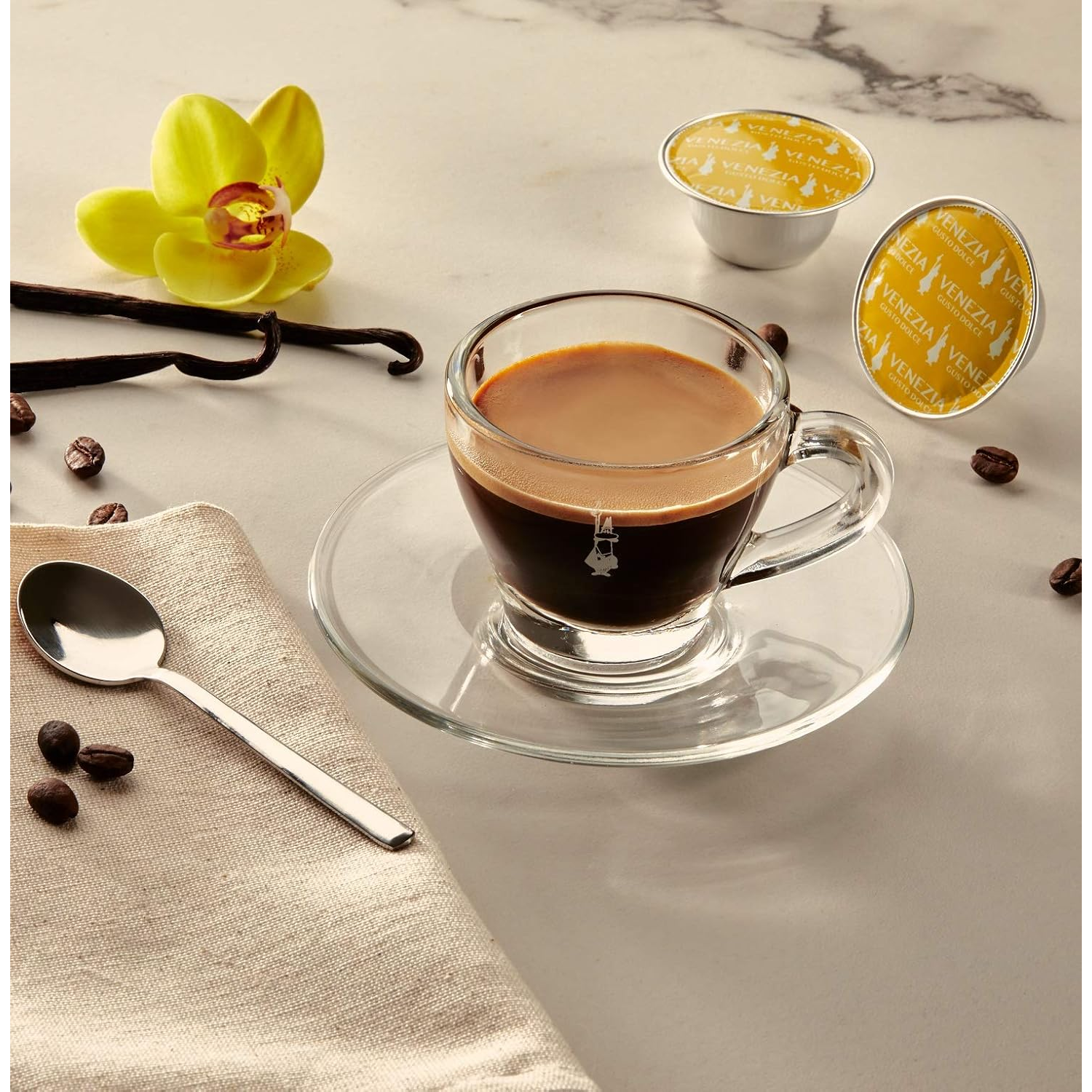 Set 2 Tazze Cappuccino / Tè con Piattini in Bamboo - Caffitaly Set 2 Tazze Cappuccino / Tè con Piattini in Bamboo - Caffitaly