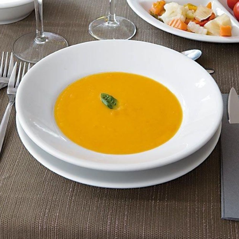 Piatto Bianco Tivoli Porcellana Saturnia Prima Scelta Made in Italy