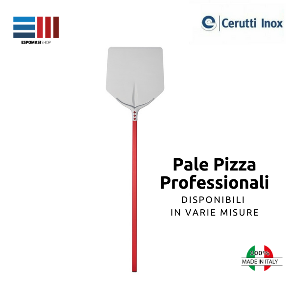 Pala Pizza Tulip Piena, Quadrata, Alluminio Anodizzato, Professionale, Cerutti Made in Italy Varie Misure