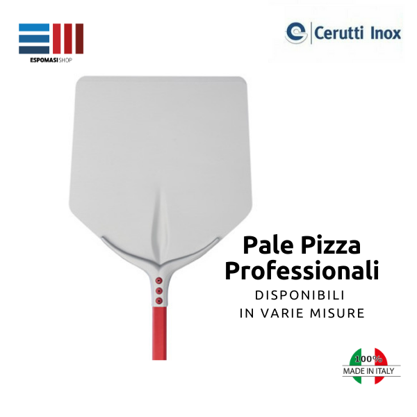 Pala Pizza Tulip Piena, Quadrata, Alluminio Anodizzato, Professionale, Cerutti Made in Italy Varie Misure