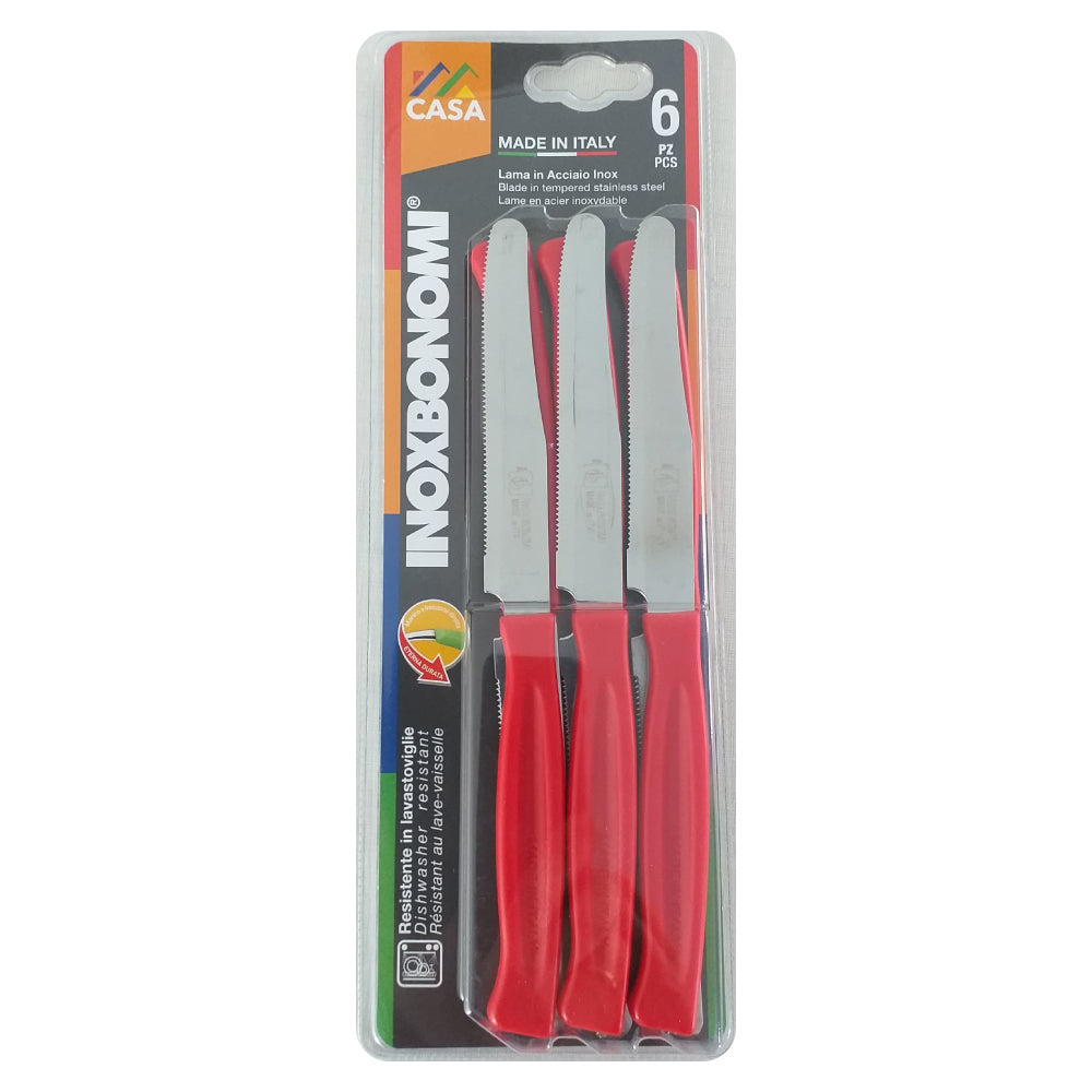 Coltelli da Tavola Set 6 pezzi  Inoxbonomi MADE IN ITALY Taglientissimi