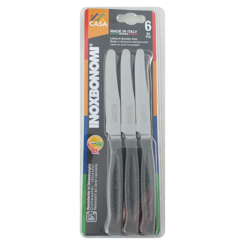 Coltelli da Tavola Set 6 pezzi  Inoxbonomi MADE IN ITALY Taglientissimi