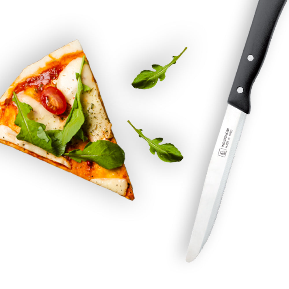 Juego de 6 cuchillos de mesa para pizza y bistec Inoxbonomi MADE IN ITALY MUY AFILADOS