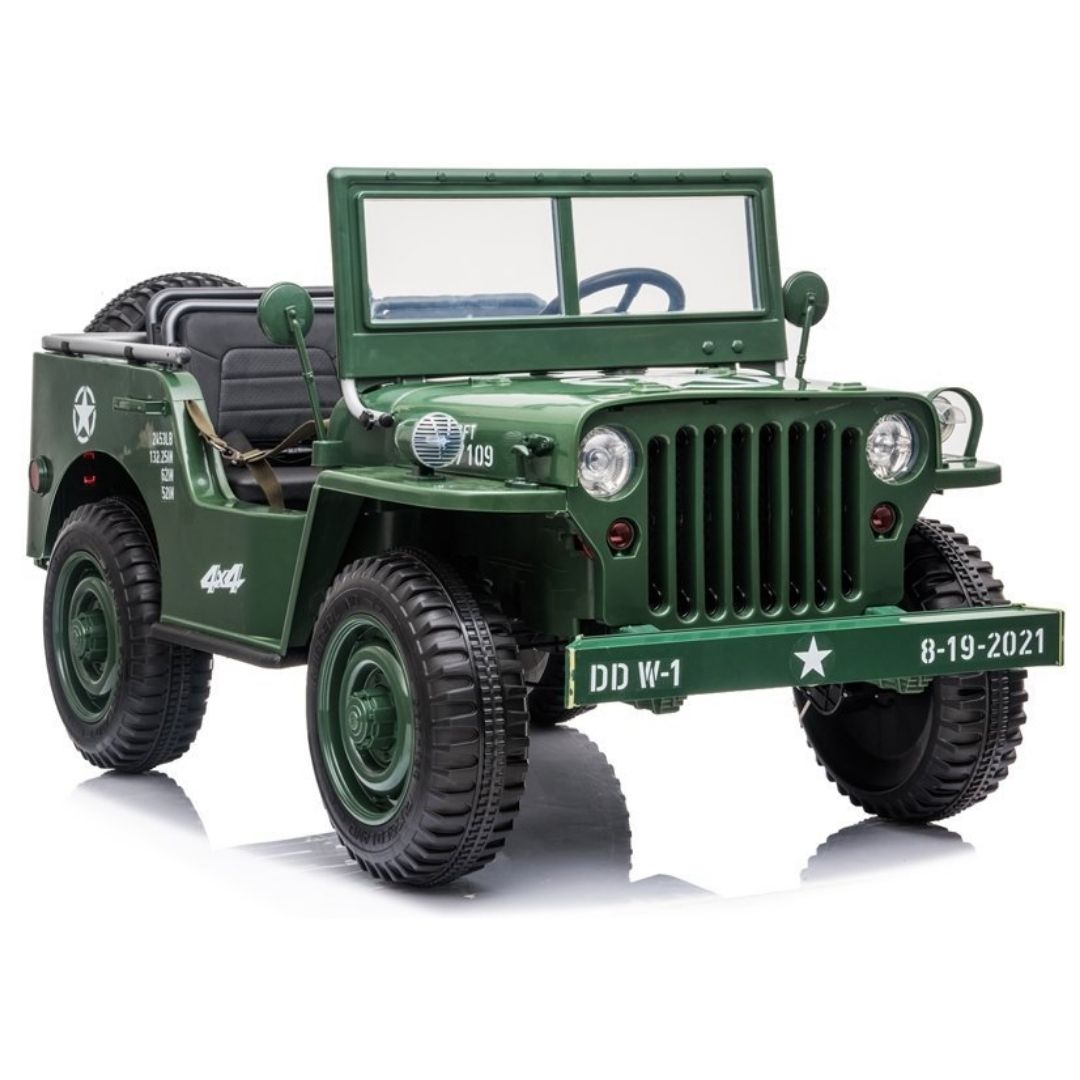 Military Jeep JH101 Electric Car for Children 3 seats 4X4 Extralarge