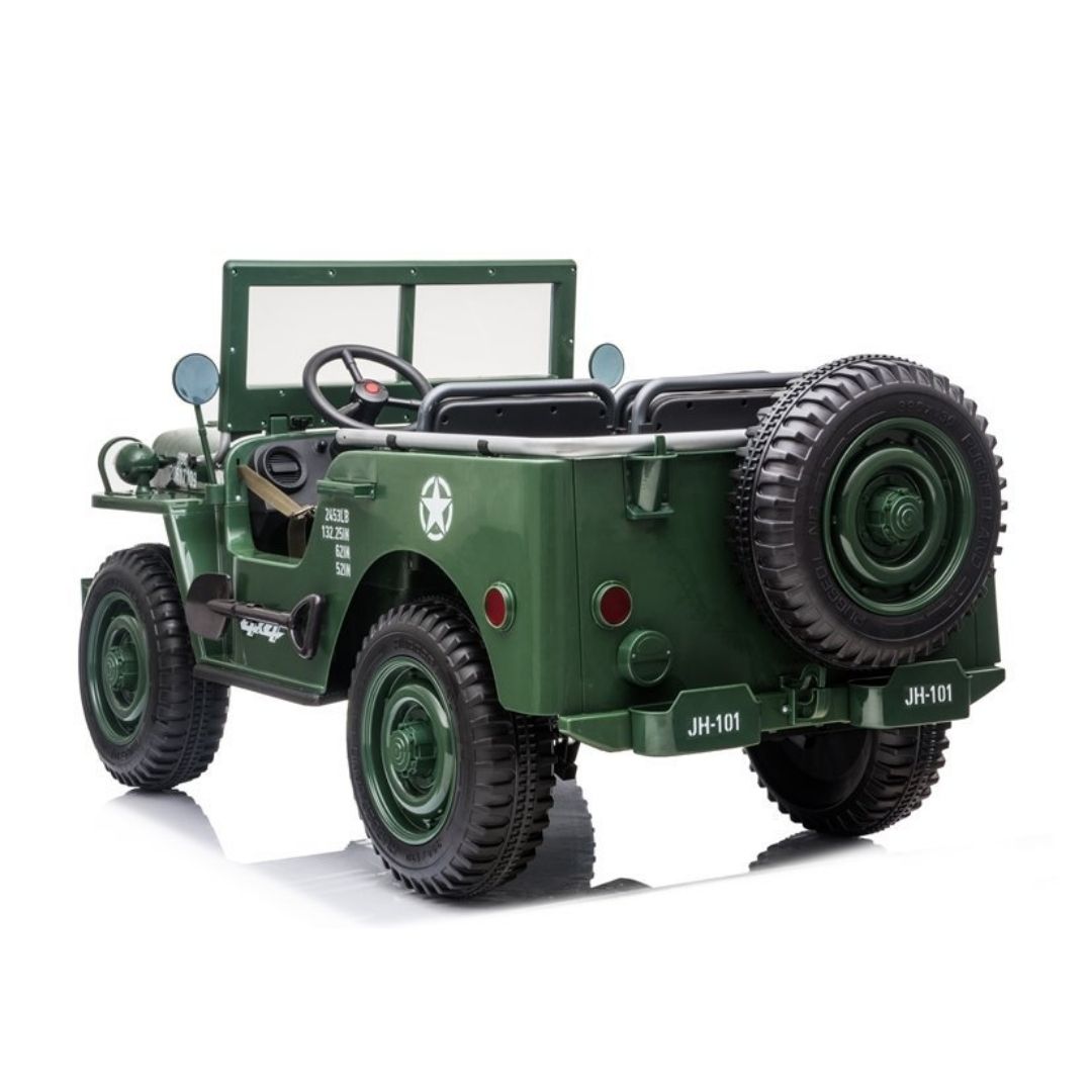 Military Jeep JH101 Electric Car for Children 3 seats 4X4 Extralarge