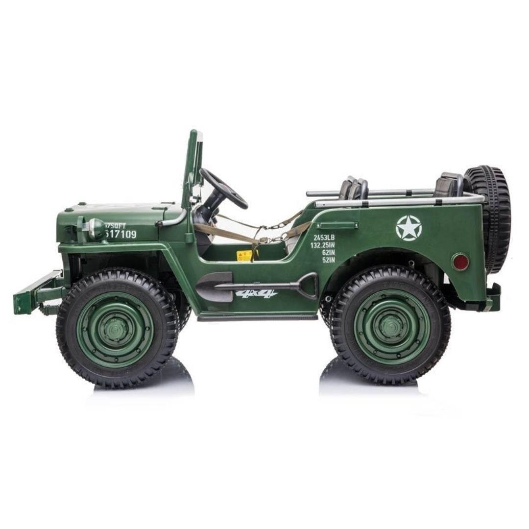 Military Jeep JH101 Electric Car for Children 3 seats 4X4 Extralarge