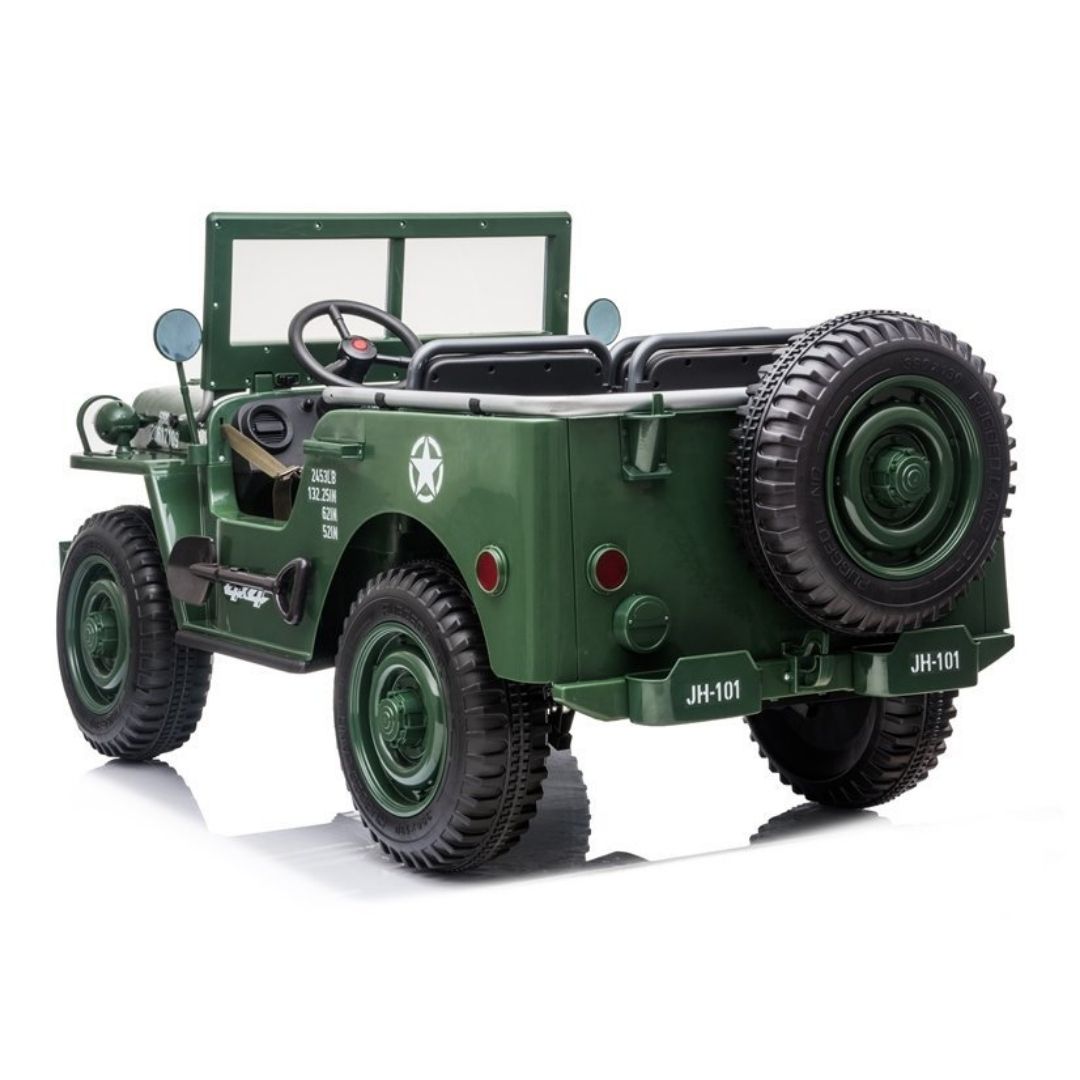 Military Jeep JH101 Electric Car for Children 3 seats 4X4 Extralarge