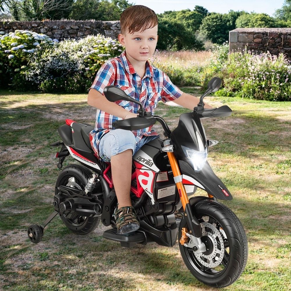 Motocross Aprilia Dorsoduro Motocicletta Elettrica per Bambini 12v Prodotto Ufficiale LIMITED EDITION