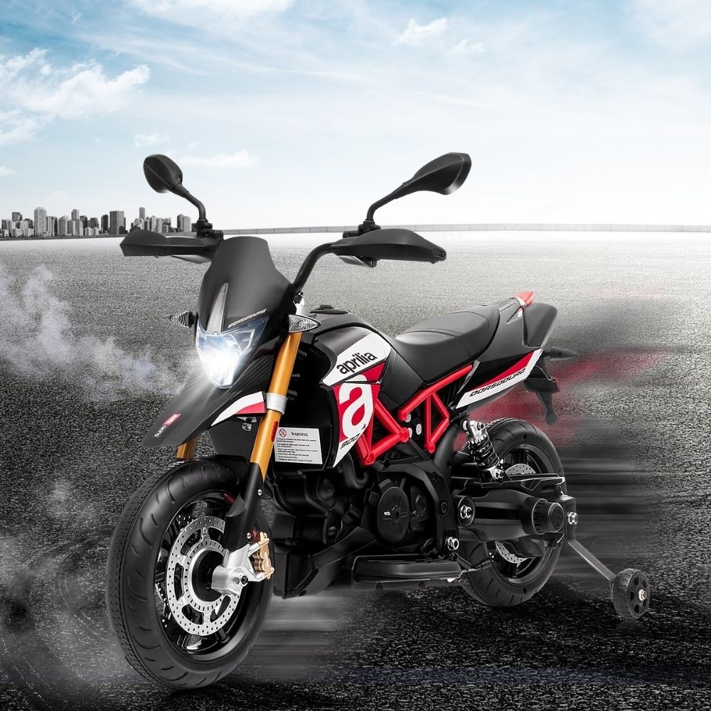 Motocross Aprilia Dorsoduro Motocicletta Elettrica per Bambini 12v Prodotto Ufficiale LIMITED EDITION