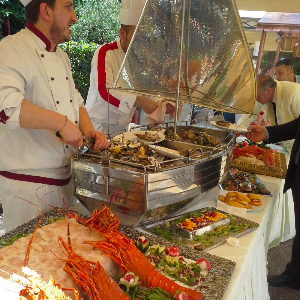 Stainless steel boat for buffet