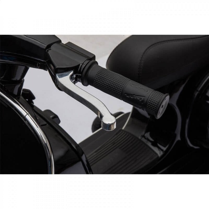 Moto Elettrica per Bambini Vespa PX Piaggio 12v con Rotelle Baule e Parabrezza