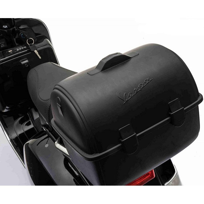 Moto Elettrica per Bambini Vespa PX Piaggio 12v con Rotelle Baule e Parabrezza
